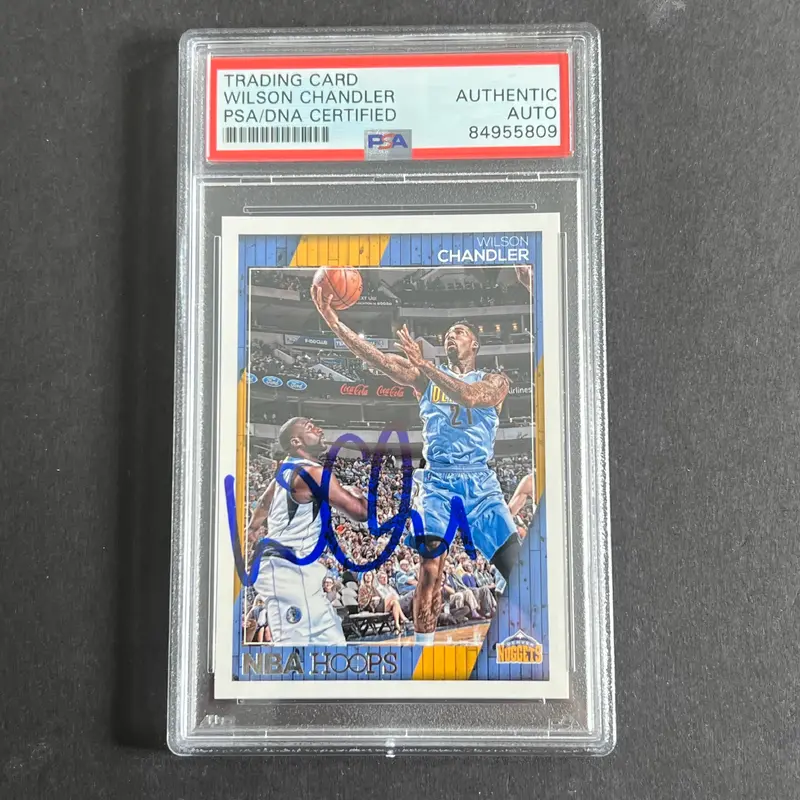 2016-17 Panini Hoops #216 Wilson Chandler Signed Card AUTO PSA Slabbed Nuggets