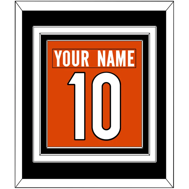 Cincinnati Nameplate & Number (Back) Combined - Alternate Orange - Triple Mat 3