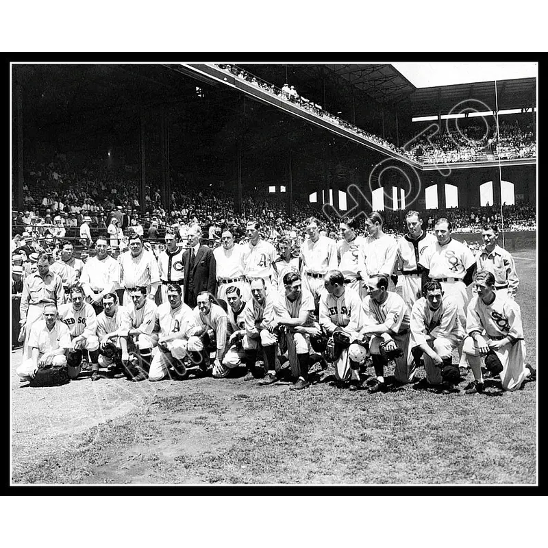 1933 American League All-Stars 8X10 Photo - Gehrig Ruth Foxx Grove - 1470