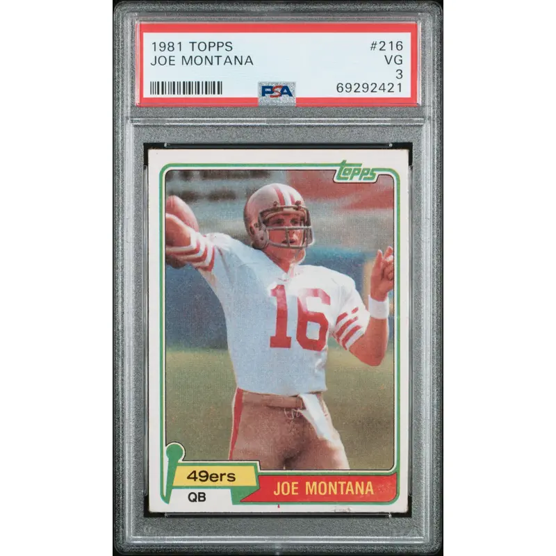 Joe Montana 1981 Topps #216 PSA 3 Very Good