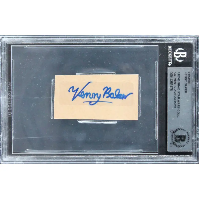 Kenny Baker Star Wars Authentic Signed .75x2 Autograph Sticker BAS Slabbed