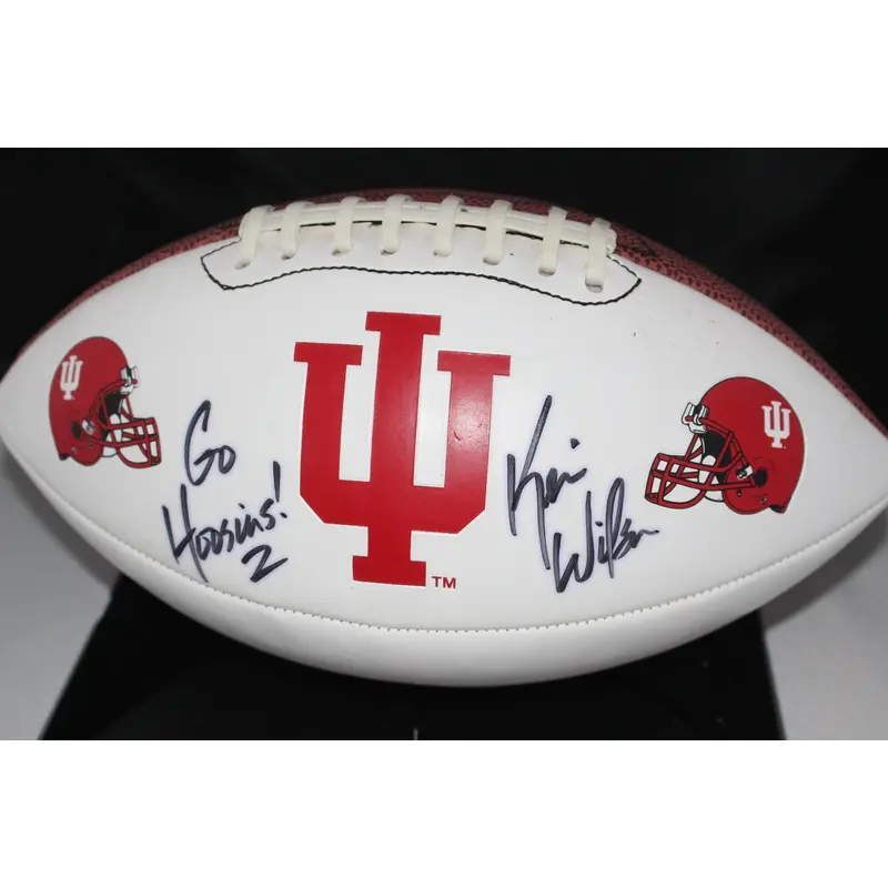 Kevin Wilson Autographed Indiana University Logo Football