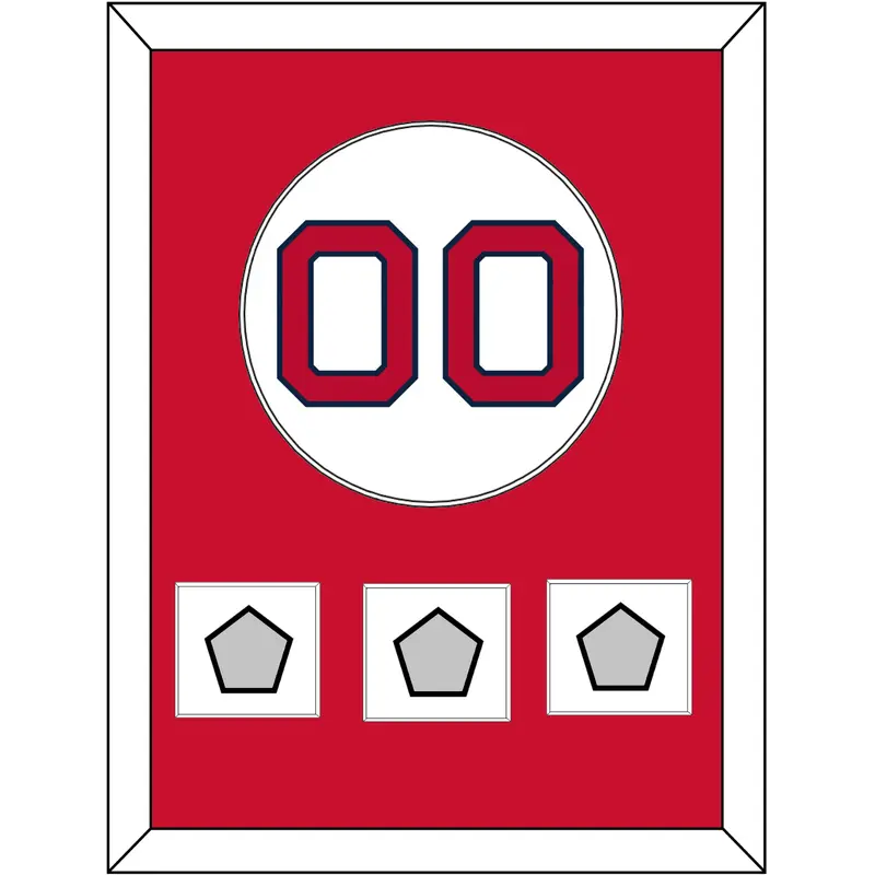 Boston Number & 3 World Series Champions Patches - Home White - Single Mat 1