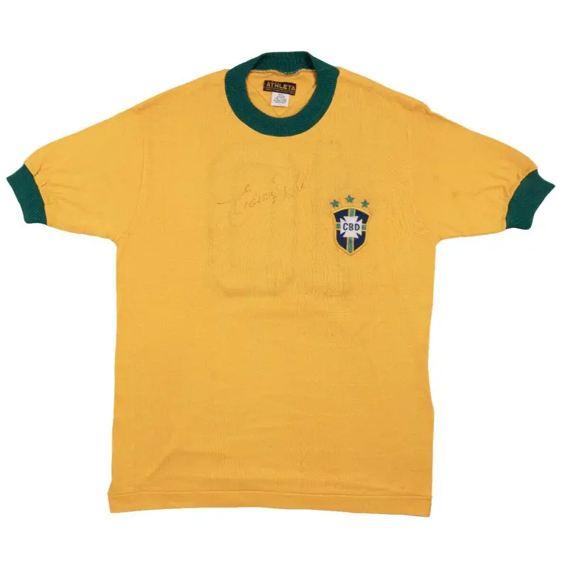 Pele Signed 1970 Brazil National Team Game Issued Jersey PSA DNA & SIA COA