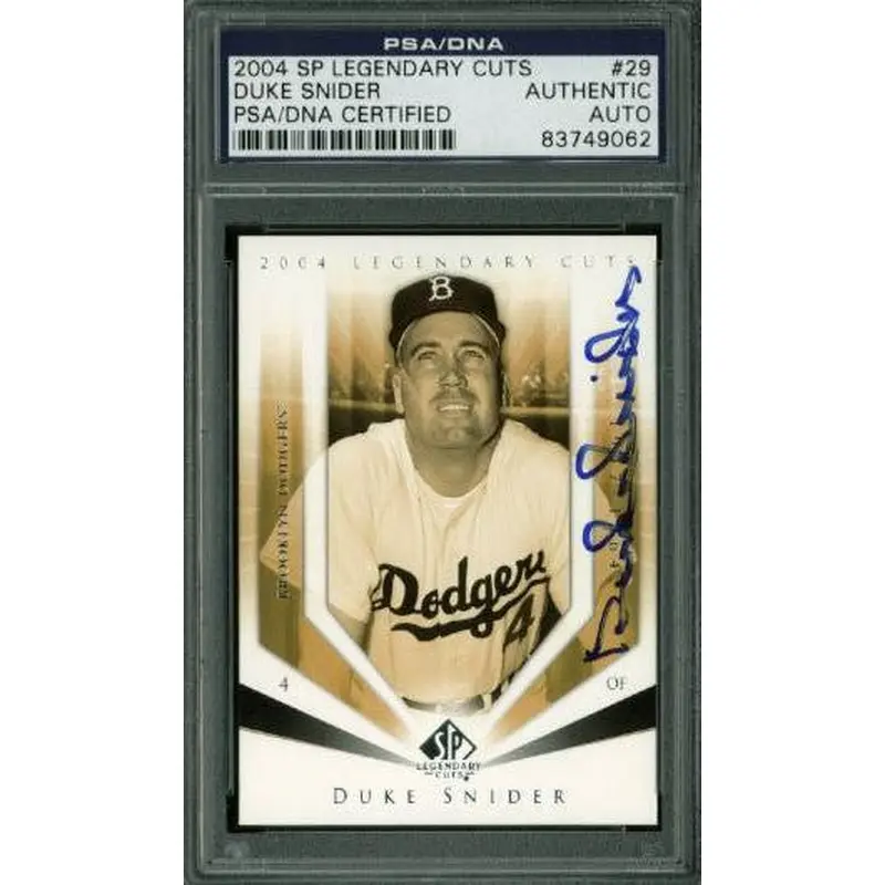 Dodgers Duke Snider Signed Card 2004 Sp Legendary Cuts #29 PSA/DNA Slabbed