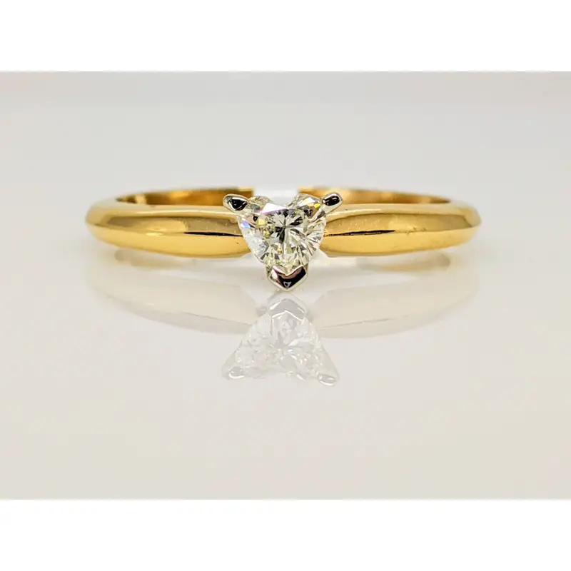 14K .22 CARAT TOTAL SI M DIAMOND HEART SOLITAIRE ESTATE RING 2.3 GRAMS