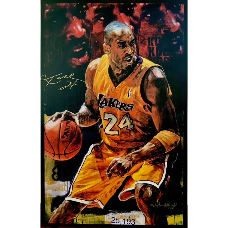 Kobe Bryant Signed 28x44 Canvas Painting AP 2/24 PSA/DNA Auto Grade PSA 10
