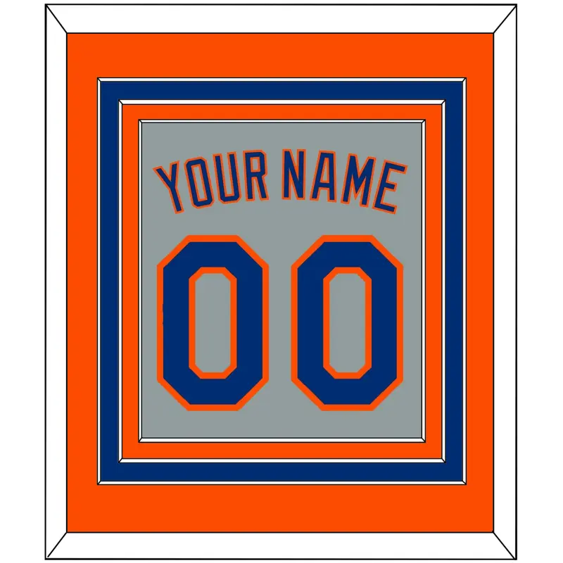 New York Name & Number - Road Gray - Triple Mat 3