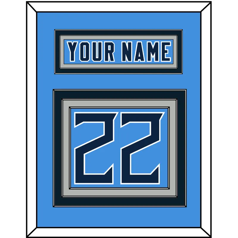 Tennessee Nameplate & Number (Back) - Alternate Light Blue - Triple Mat 5