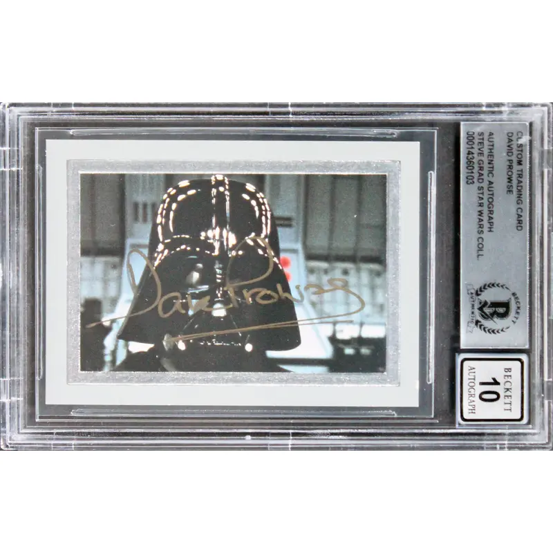 David Prowse Star Wars Signed Custom Trading Card Card Auto 10! BAS Slabbed