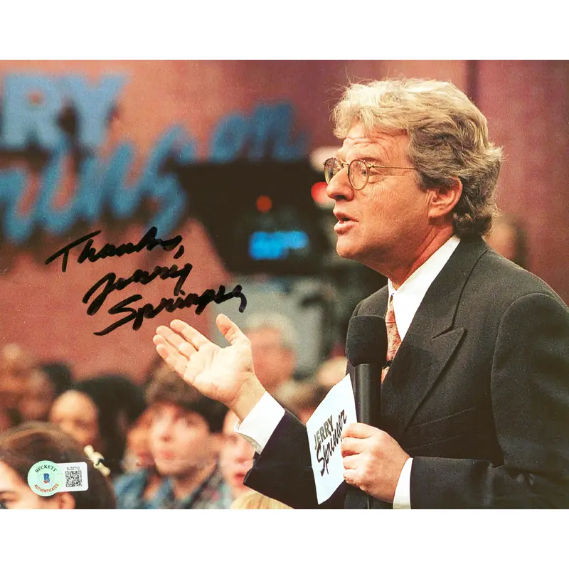 Jerry Springer "Thanks" Authentic Signed 8x10 Photo Autographed BAS #BJ32710