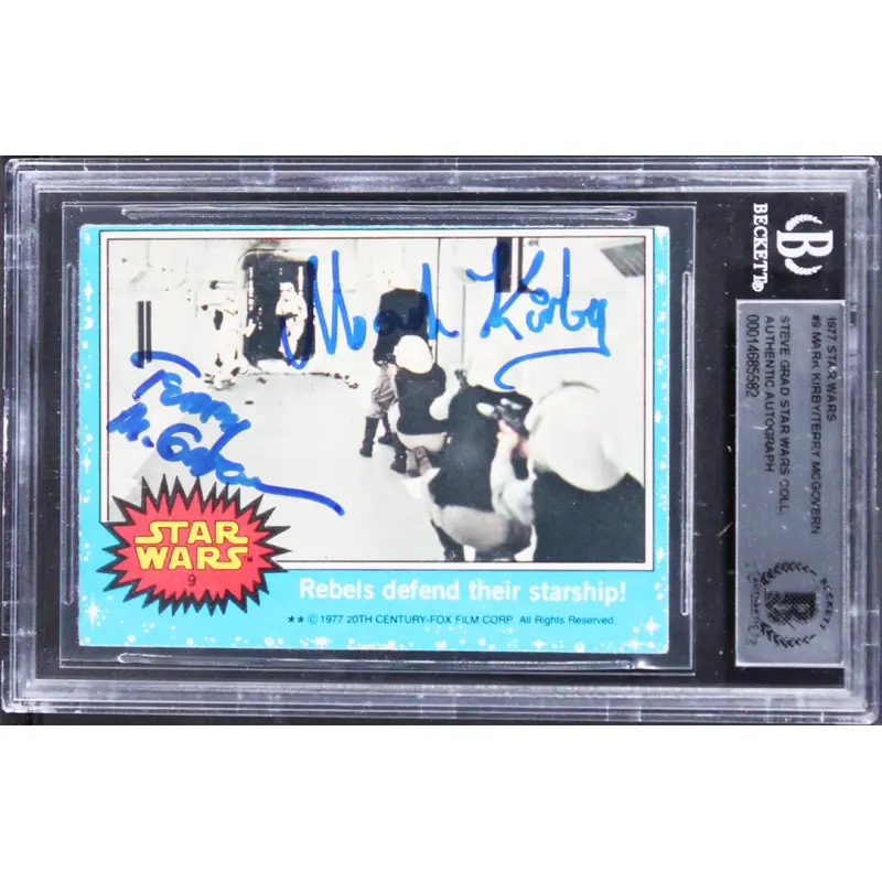 Mark Kirby & Terry McGovern Authentic Signed 1977 Star Wars #9 Card BAS Slabbed