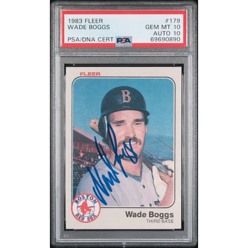 Wade Boggs 1983 Fleer RC #179 PSA 10 Auto 10