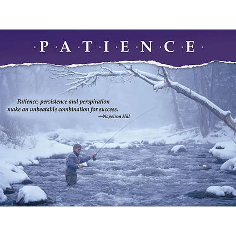 Fishing "Patience" (Fly Fishing in Winter) Motivational Poster - Jaguar Inc.