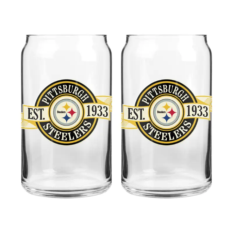 NFL Pittsburgh Steelers 16 oz Can Glass Banner Design