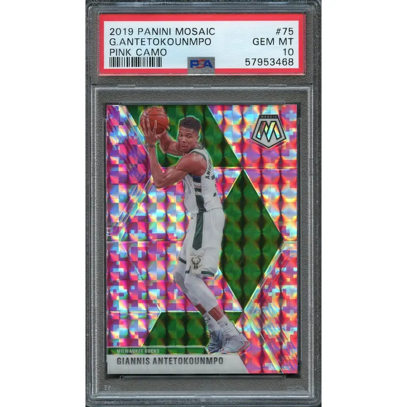 2019-20 Mosaic Pink Camo #75 Giannis Antetokounmpo PSA 10 Bucks