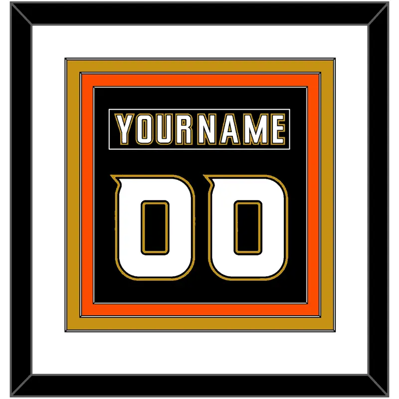 Anaheim Nameplate & Number (Back) Combined - Home Black (2006-2014) - Triple Mat 1
