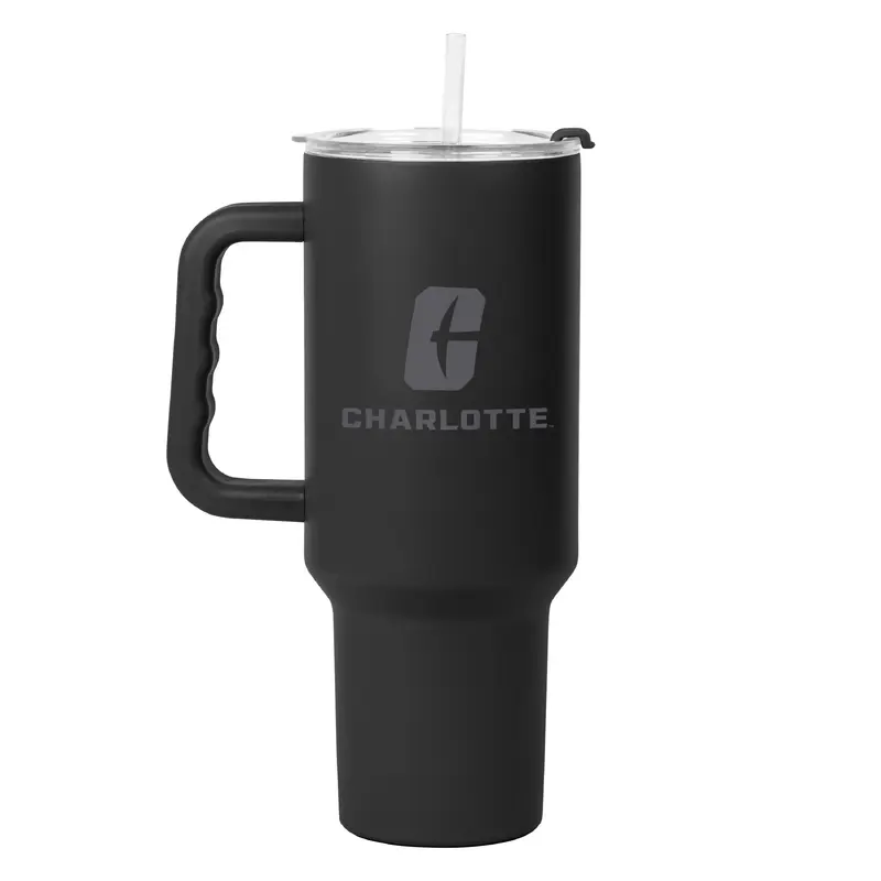 NC Charlotte 40oz Black Tonal Powder Coat Tumbler
