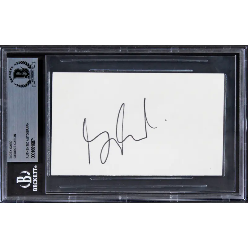 George Carlin Bill & Ted's Excellent Adventure Signed 3x5 Index Card BAS Slabbed