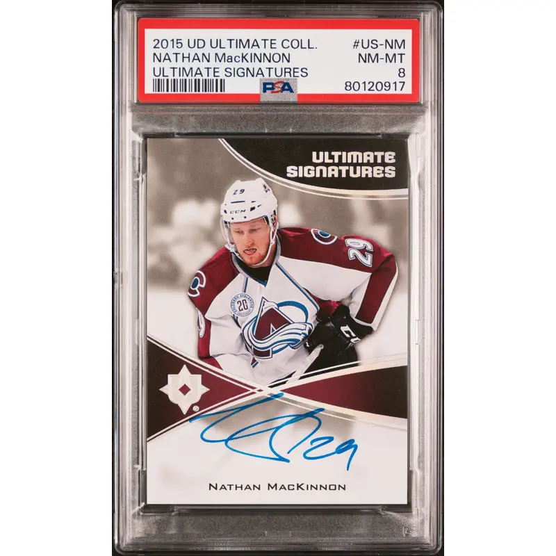 Nathan MacKinnon 2015 Upper Deck Ultimate Collection Signatures PSA 8 Nm-Mint