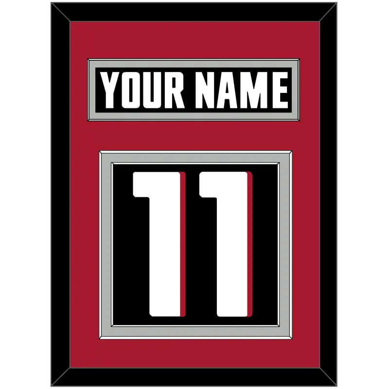 Atlanta Nameplate & Number (Back) - Home Black - Double Mat 3