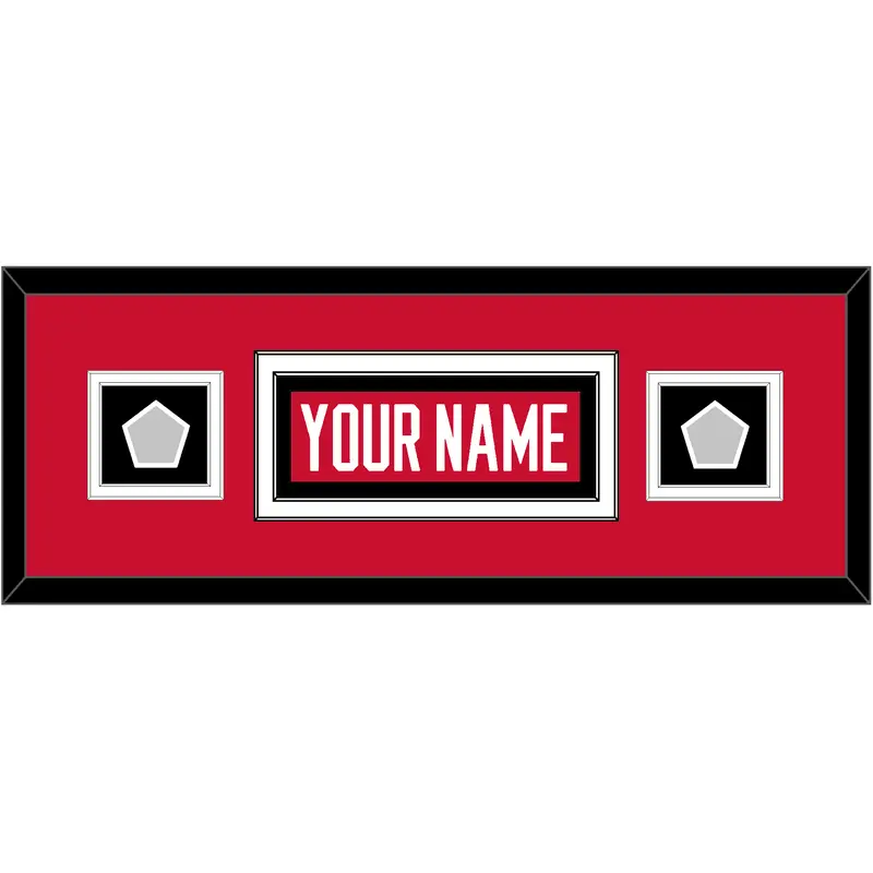 Chicago Nameplate & 2 Stanley Cup Champions Patches - Home Red (2007-2017) - Double Mat 4