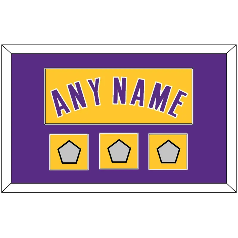 Los Angeles Name & 3 Trophy Patches - Home Yellow (1999-2018) - Single Mat 2