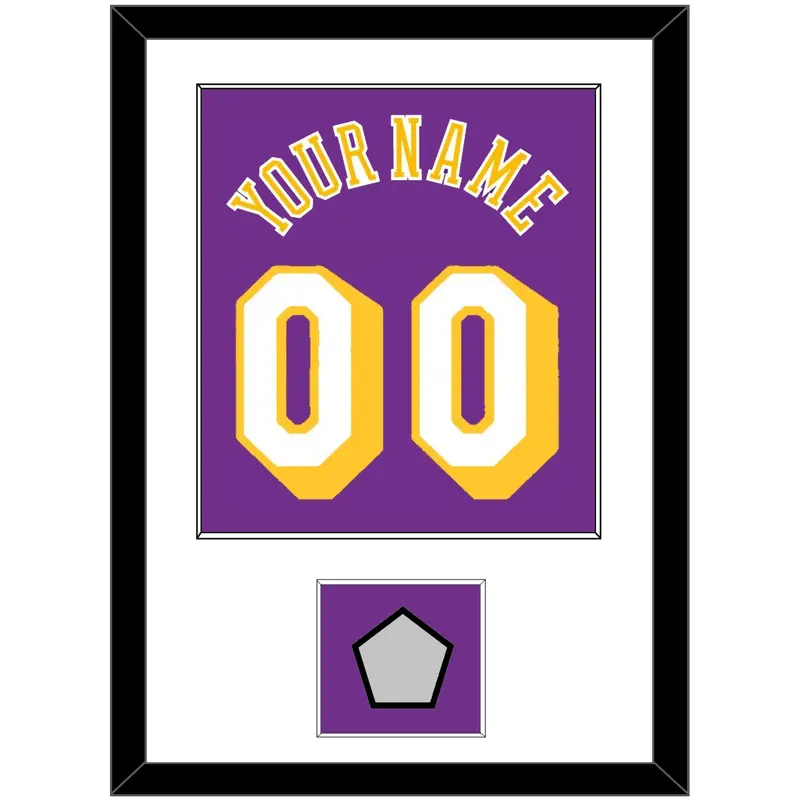 Los Angeles Name & Number With Champions Patch - Road Purple (1978-1997) - Single Mat 1
