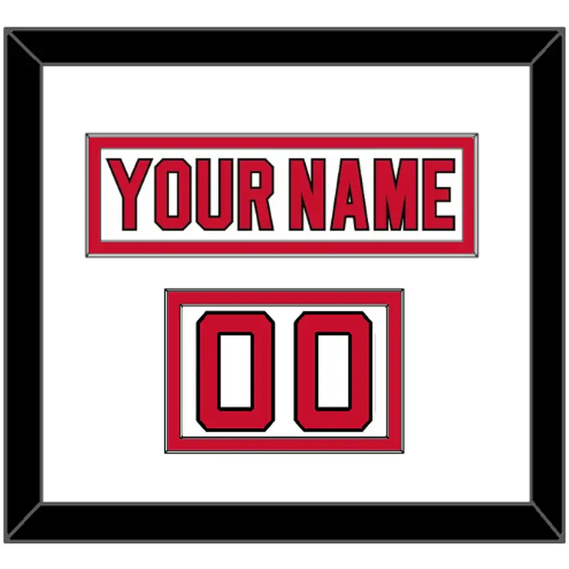 New Jersey Nameplate & Number (Shoulder) - Road White (2007-2017) - Double Mat 1