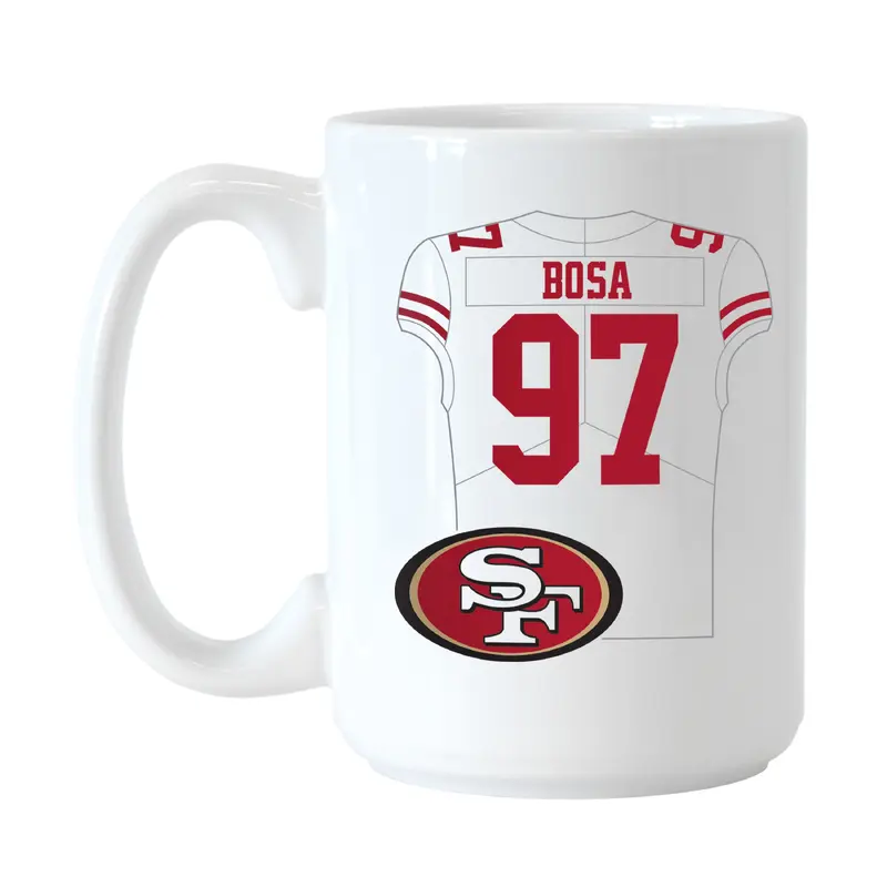 SF 49ers Nick Bosa Jersey 15oz Sublimated Mug