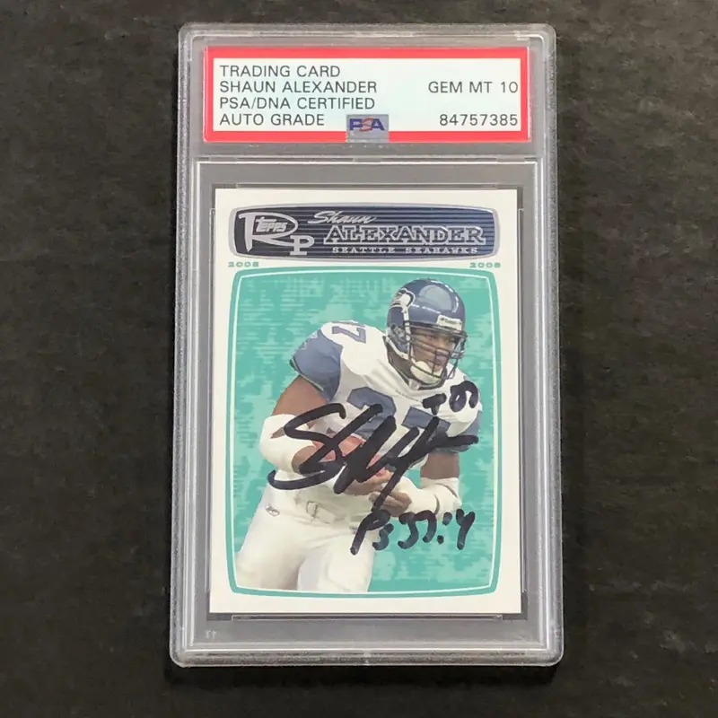 2008 Topps Rookie Progression #20 SHAUN ALEXANDER Signed Card PSA Slabbed Seahawks