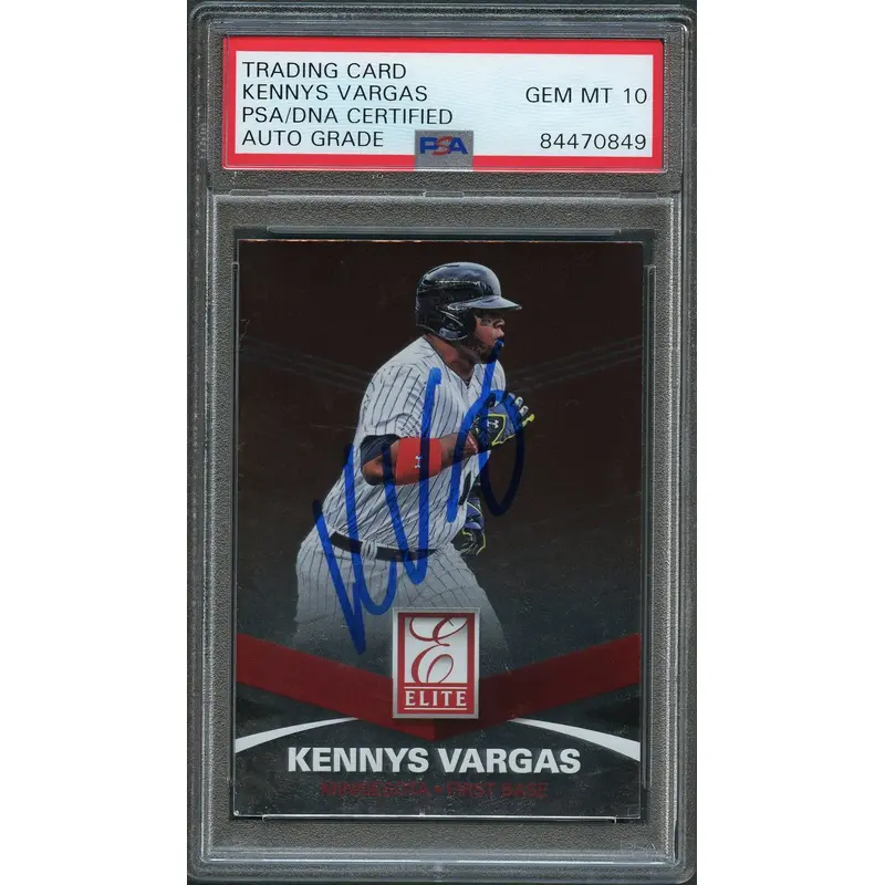 2015 Panini Elite #162 Kennys Vargas Signed Card PSA Auto 10 Slabbed Auto Twins