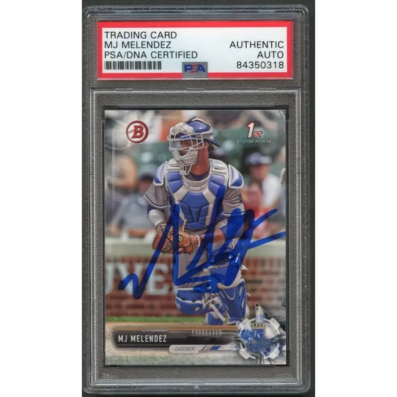 2017 Bowman Draft #BD-172 MJ MELENDEZ Signed Card Auto PSA Slabbed Royals