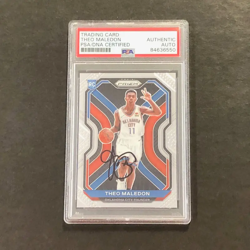 2020-21 Panini Prizm #289 Theo Maledon Signed Card AUTO PSA Slabbed RC Thunder