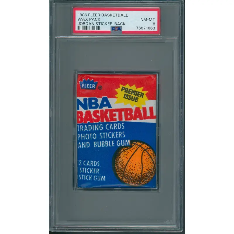 1986 1986/87 Fleer Basketball Unopened Wax Pack PSA 8 Jordan Sticker Back *1663