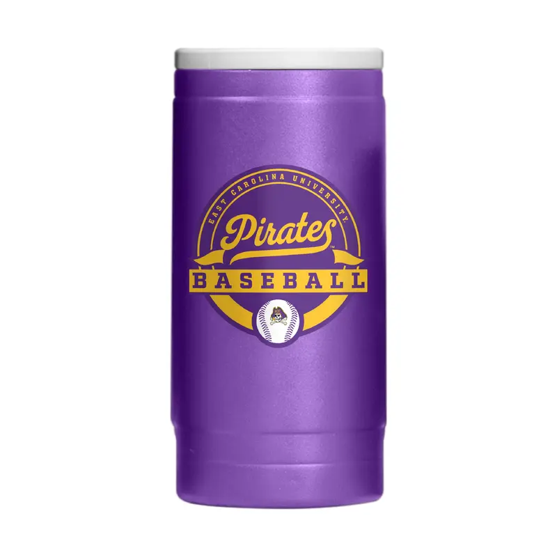 East Carolina 12oz Baseball Powdercoat SlimCan Coolie