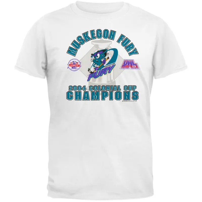 Muskegon Fury - 2004 Championship White Adult T-Shirt