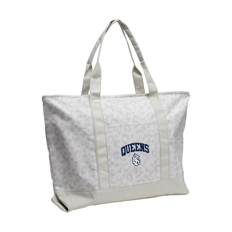 Queens Univ Charlotte Leopard Pattern Tote