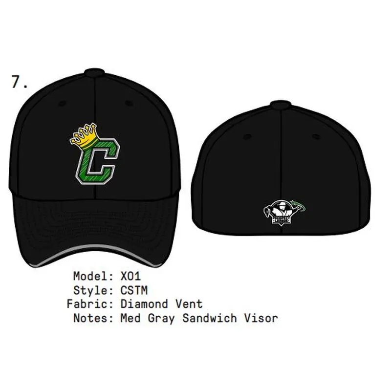 Capx Black C Crown Batting Practice Stretch Fit Cap