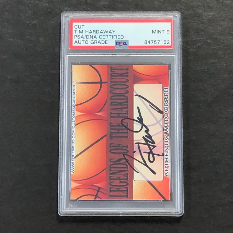 Tim Hardaway signed cut PSA/DNA slabbed Auto 9 Autographed Warriors