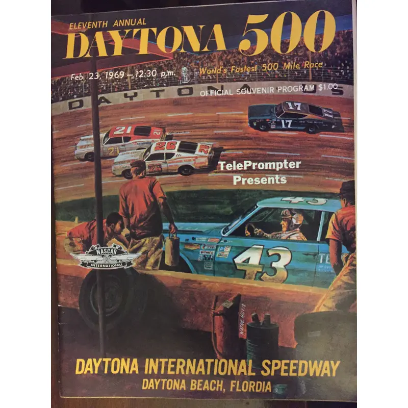 1969 Daytona 500 Race Program w/ Lineup Insert