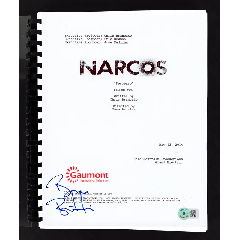 Bruno Bichir NARCOS Authentic Signed Movie Script Autographed BAS #BK02216