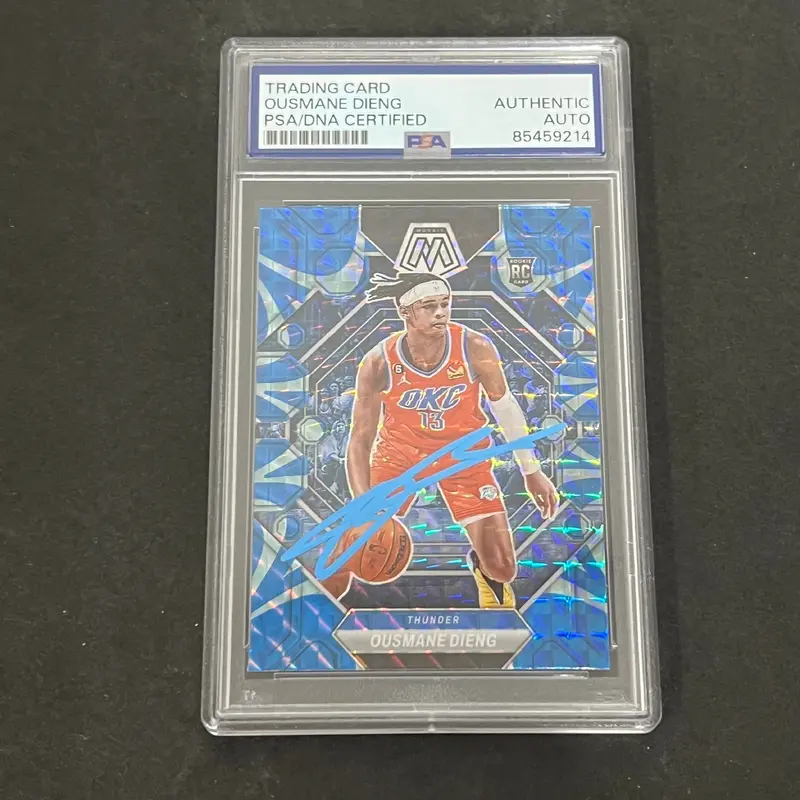2022-2023 Panini Mosaic #206 Ousmane Dieng Signed Card PSA AUTO RC Slabbed Thunder