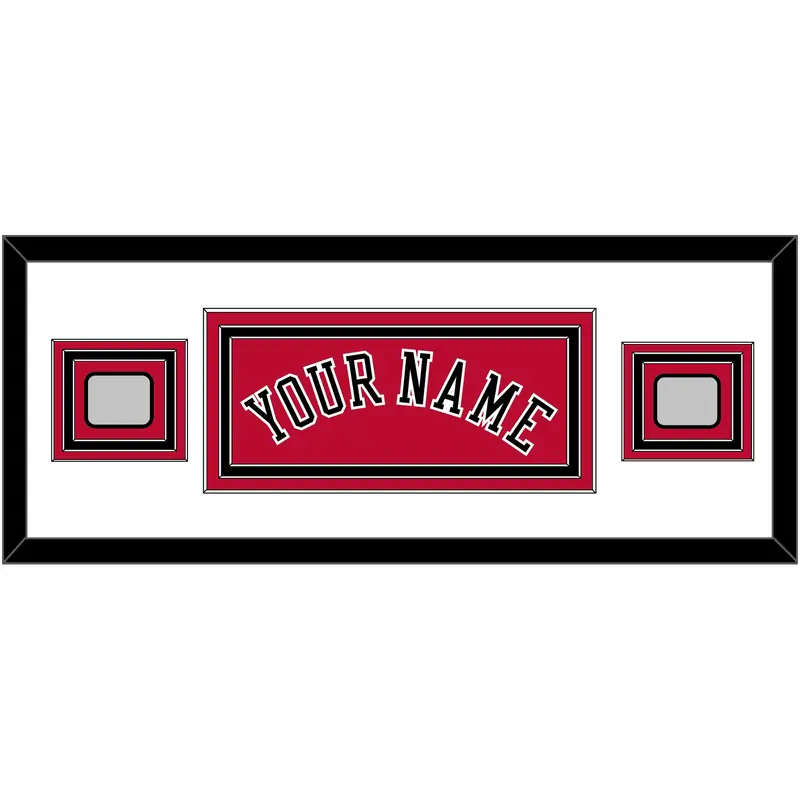 Chicago Name & 2 Finals Patches - Road Red (1986-2017) - Triple Mat 1