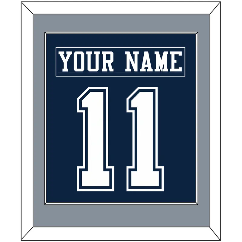 Dallas Nameplate & Number (Back) Combined - Blue Jersey - Single Mat 2