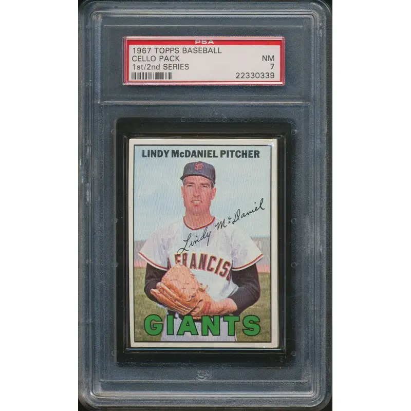 1967 Topps Baseball Unopened 1st/2nd Series Cello Pack PSA 7