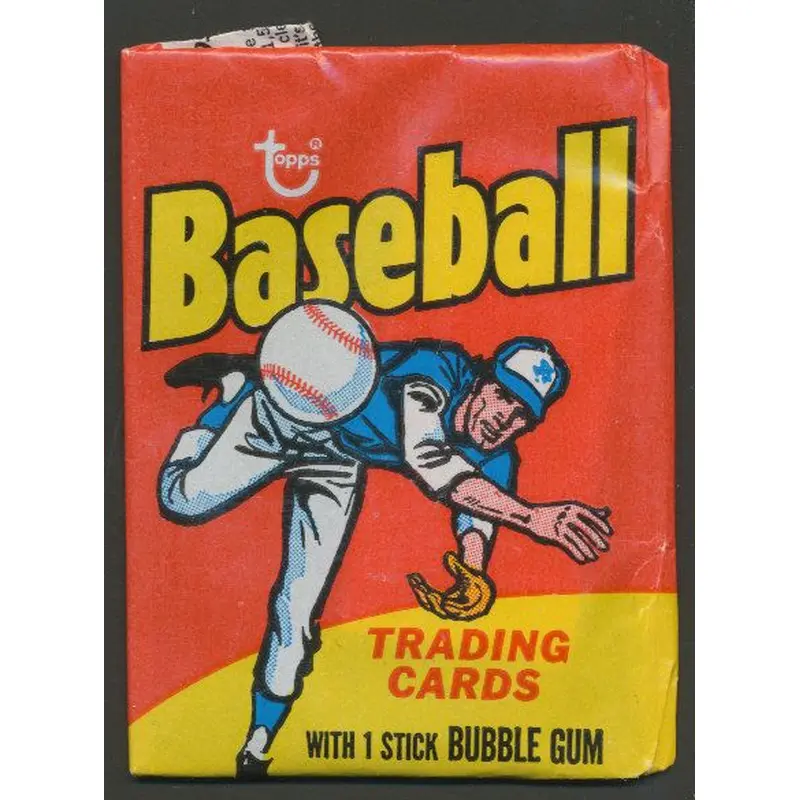 1976 Topps Baseball Unopened (2 Card) Fun Pack Wax Pack (1975 wrapper)