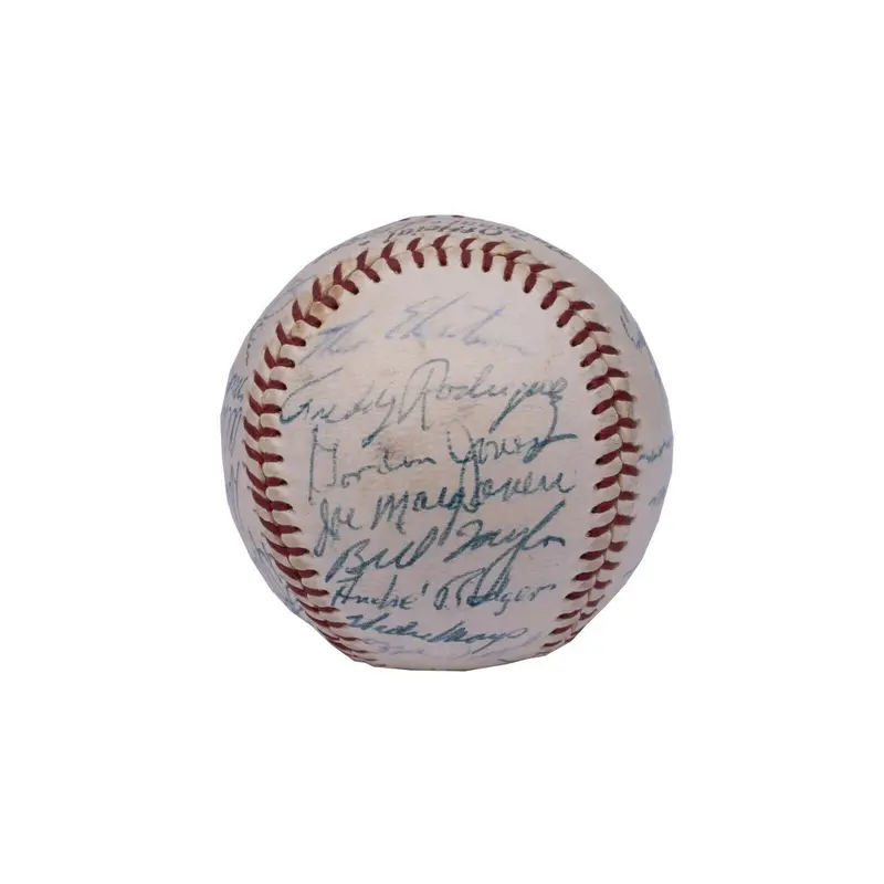 Willie Mays 1957 New York Giants Final Season Team Signed Baseball Beckett COA
