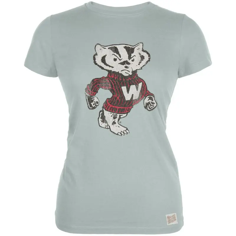 Wisconsin Badgers - Distressed Mascot Vintage Juniors T-Shirt