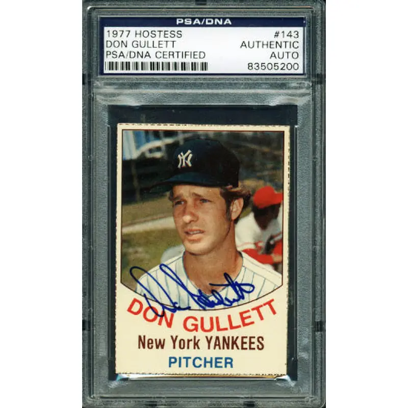 Yankees Don Gullett Authentic Signed Card 1977 Hostess #143 PSA/DNA Slabbed